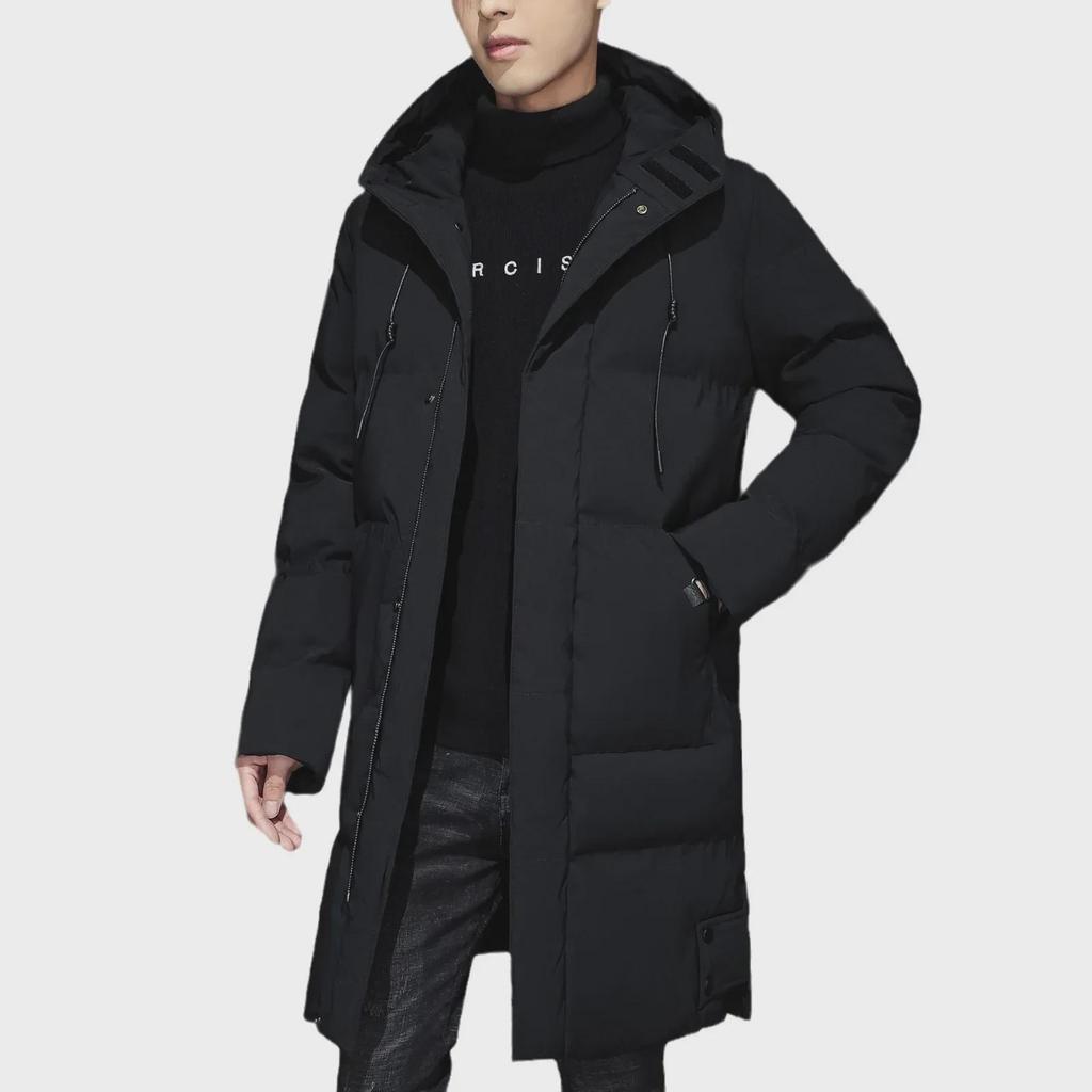 2023 Men's Winter Mid-Length Thickened Cotton Coat - Korean Style Trendy & Warm