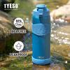 TYESO Vacuum Insulated Bottle 304 Stainless Steel Portable Sports Water Bottle with Straw for Travel Cycling& Outdoor Activities