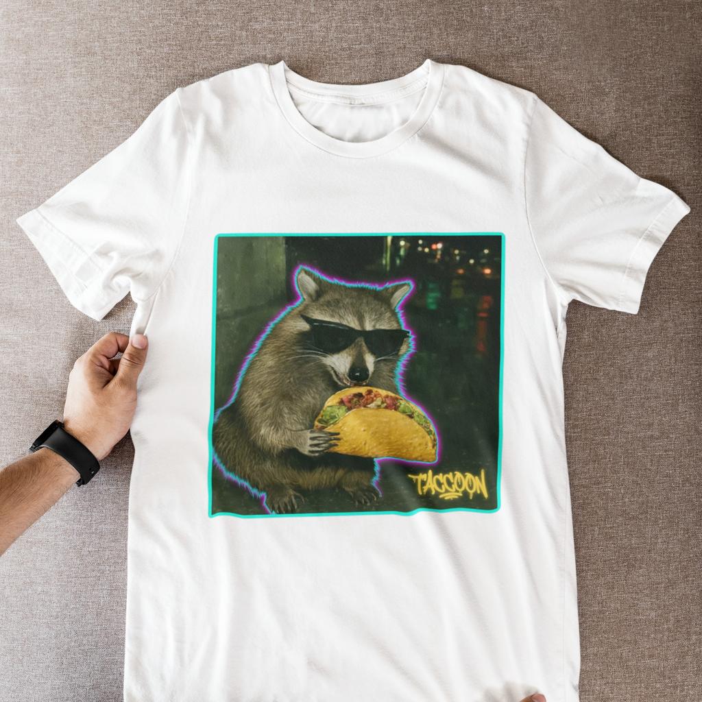 Funny Raccoon Taco T Shirt Sunglasses Trash Panda Graphic Tee Gift