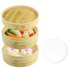 CORKAS 18cm Bamboo Steamer, Handmade with Natural Materials, 2-Tier, Perfect for Japanese Cuisine, Dim Sum, Vegetables, and Healthy Steaming, Commerci