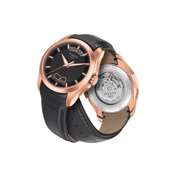 Tissot Kutu Collection Автоматический Механический Механизм Водонепроницаемость 100м Мужские Часы 39мм Черный Циферблат T035.407.36.051.00
