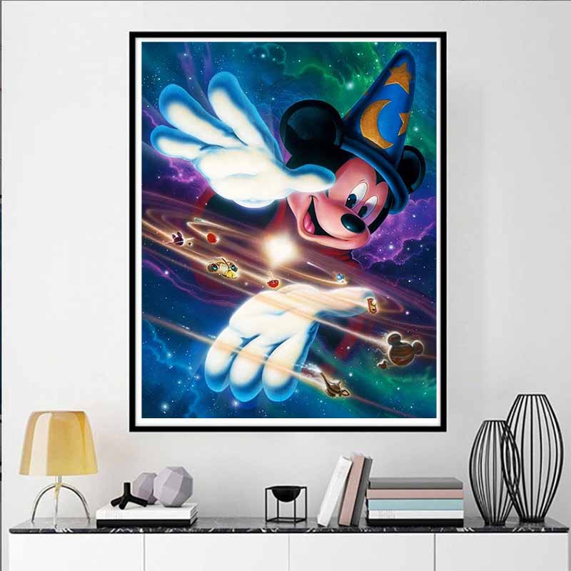 Disney Алмазная живопись Дисней Фантазия Микки Маус Космос тематическая Иллюстрация Мозаика Ремесло Хобби Сделай сам Подарок Украшение дома Вышивка