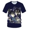 Kids Animal Wolf T Shirt for Boys Summer Autumn Children's Wolf Clothes Short Sleeved Breathable Cartoon Print Cool Wolf Tops