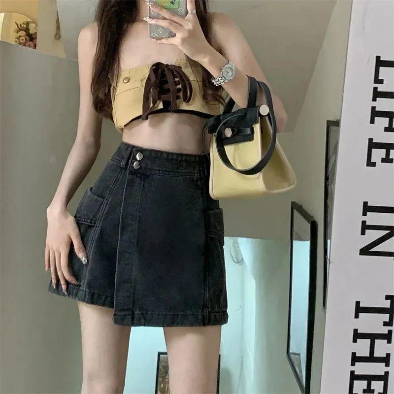 Irregular Denim Hot Girls Shorts for Summer High Waist New Slim and Fashionable Skirt