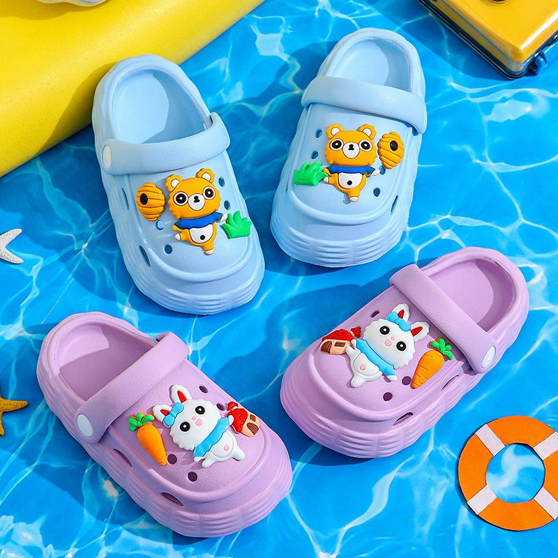 EVA New Children's Hole Shoes Children Boys and Girls Summer Soft-soled Beach Shoes Cartoon Baby Slippers