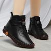 Women's Shoes Fleece Warm High-top Cotton Shoes Winter High-heeled Stitching Mother Soft-soled Flat-soled Casual Shoes