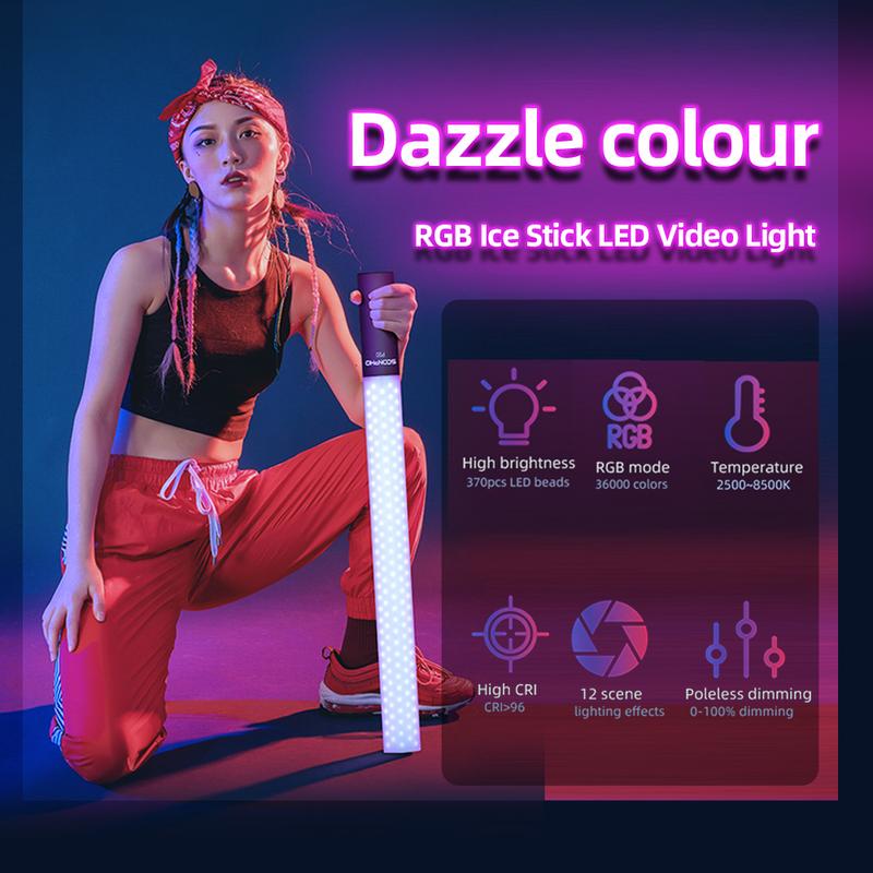 SOONPHO P20 Ручной светодиодный светильник RGB 2500K-8500K для видеосъемки, красочный светильник для ледяной палочки с батареей типа C для фотосъемки YouTube