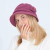 Knitted Hat Women's Autumn Winter Flower Fashion Mom Rabbit Wool Pot Hats & Caps with Thick Velvet Warmth Hat