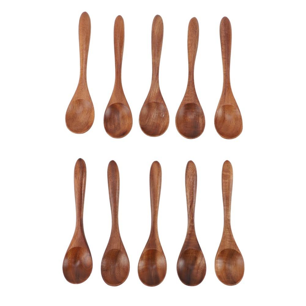 10Pcs Long Handle Serving Spoons Smooth Polished Soup Spoons Comfortable Coffee Spoons For Eating