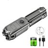 LED Flashlight Telescopic Zoom Tactical Torch Fishing Portable Spotlight 4 Lighting Modes Long-Range Outdoor Camping Flashlight