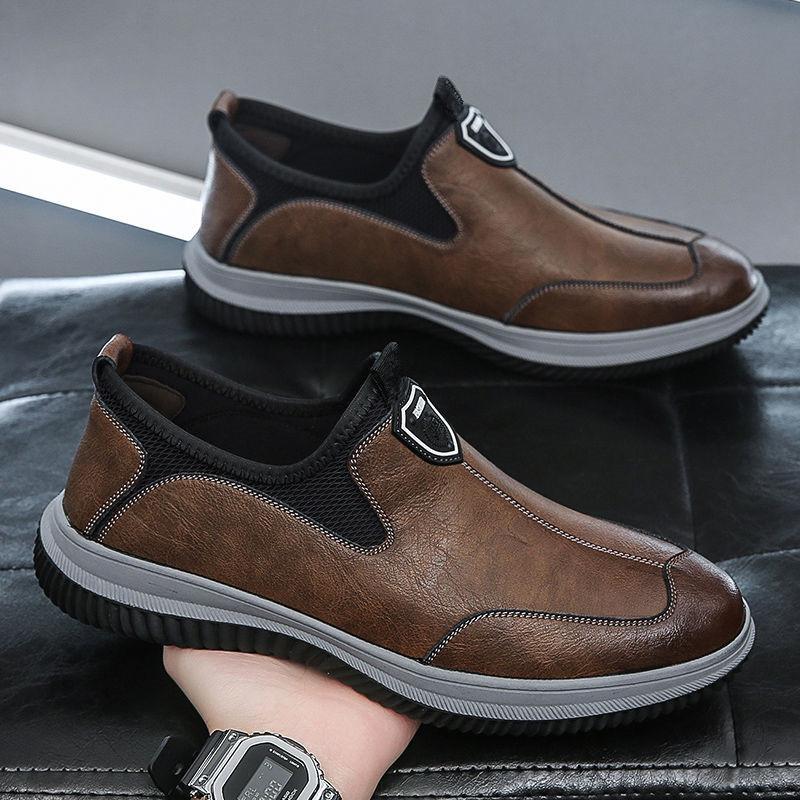 Spring new casual leather shoes breathable shoes soft sole soft surface board shoes driving shoes Doudou shoes