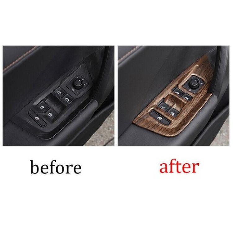 For Volkswagen Taos -23 Peach Wood Grain Window Lift Panel Switch Cover Trim