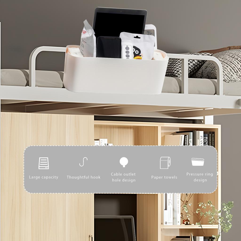 Hanging Bed Organiser Storage Basket Bed Hanger With Detachable Hooks For Book Magazine Toy Mobile Phone