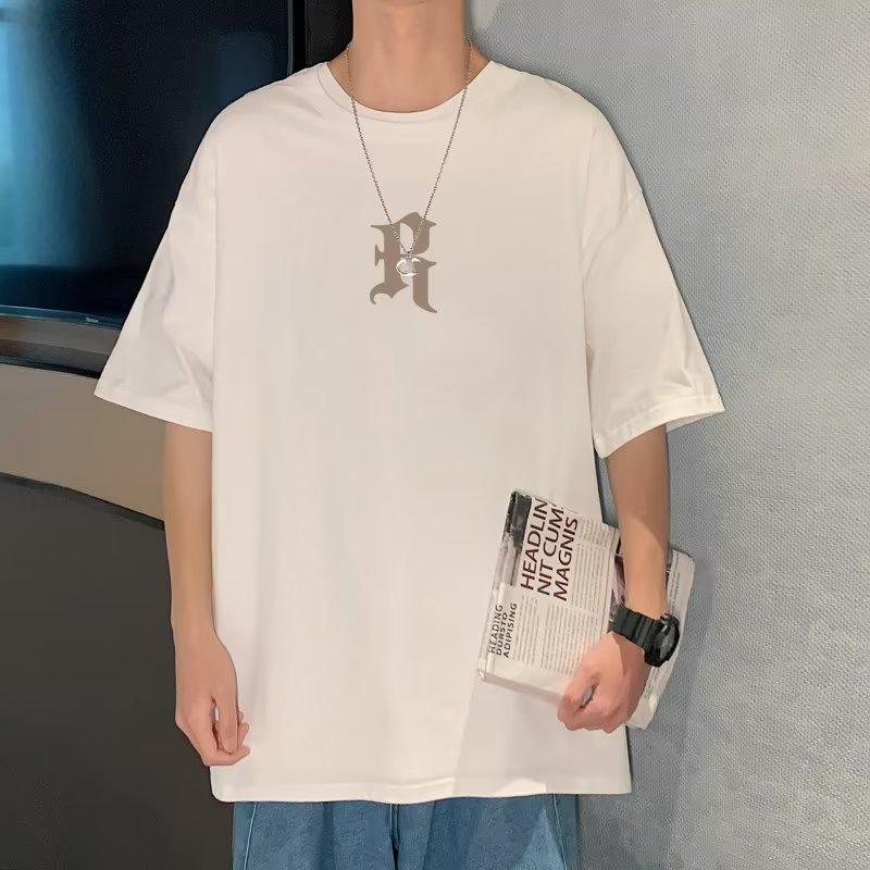 M-8XL Мужская футболка с коротким рукавом плюс размер Футболка с буквенным графическим принтом Мужская модная футболка в стиле ретро с круглым вырезом Модные футболки в стиле ретро для