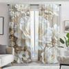 2pc Floral Print Curtains - Polyester Fabric, Machine Washable, Suitable for Bedroom, Kitchen, Office, Living Room