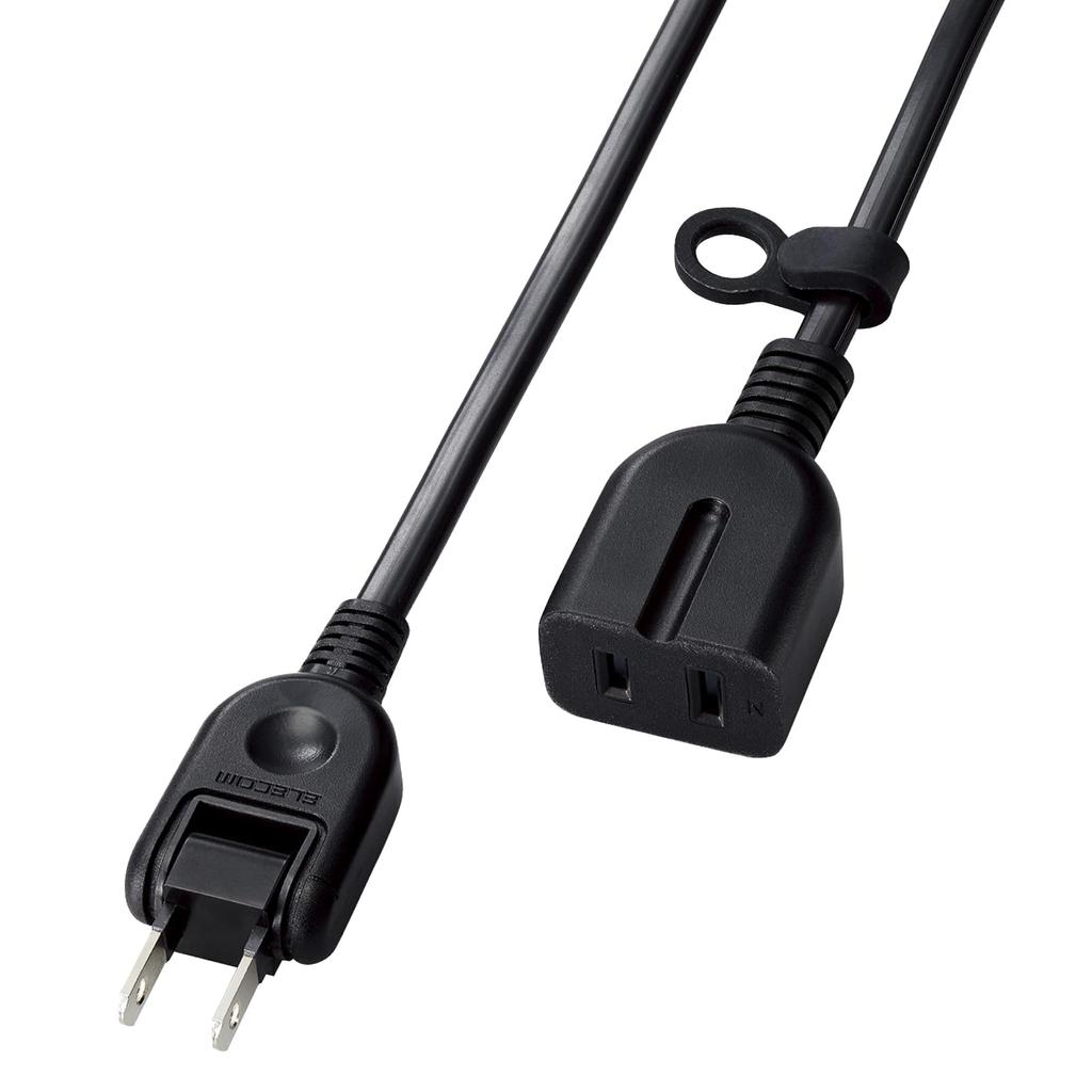 Elecom Удлинитель сетевой полосы 5 м 1 розетка с пылезащитной шторкой, вилка с совместимой полярностью, поворотная вилка, термореактивная смола, черный