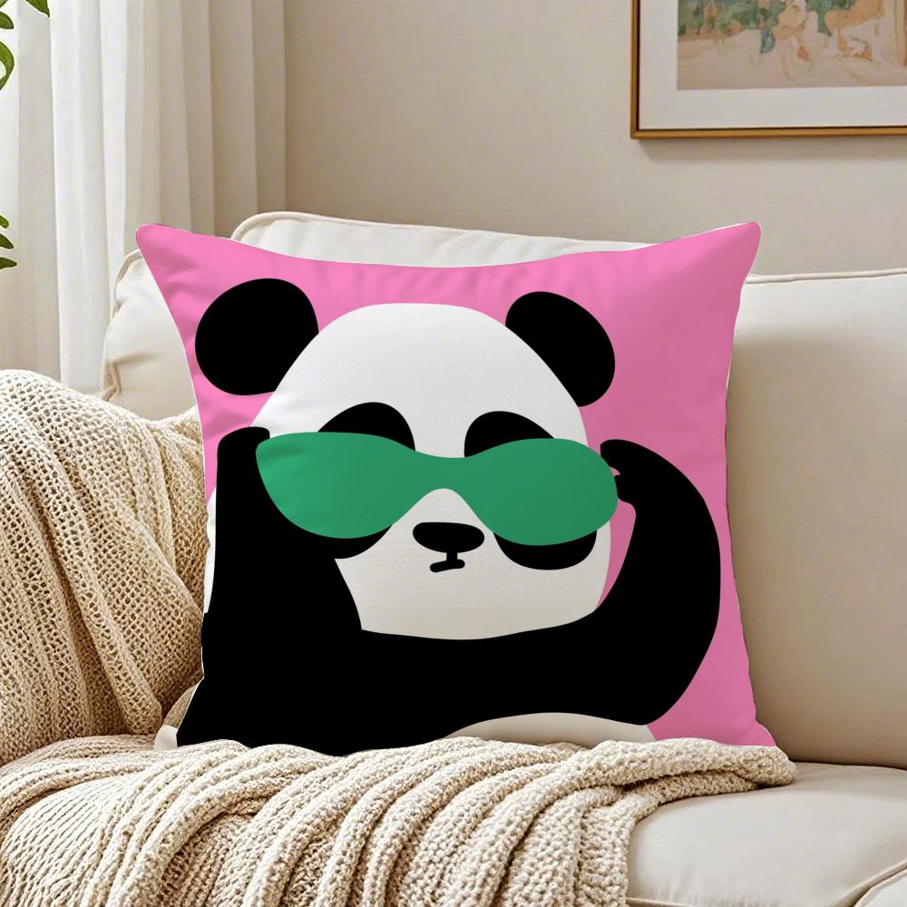 Funny And Fun Pictures Of Happy Animals Cushion Cover Linen Pillowcase Soft for Sofa Bed Home Room Decor