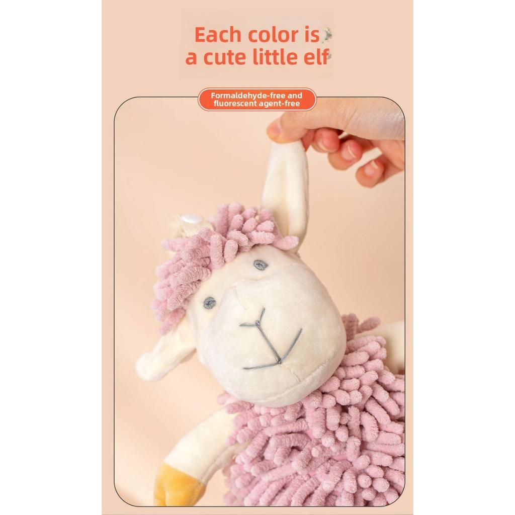 Cartoon Animal Shenier Hand Towel 2-in-1, Children and Adults Thick and Cute Hanging Hand Towel