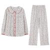 Пижама женская из чистого хлопка с длинным рукавом, женский осенне-зимний хлопковый тонкий комплект для дома