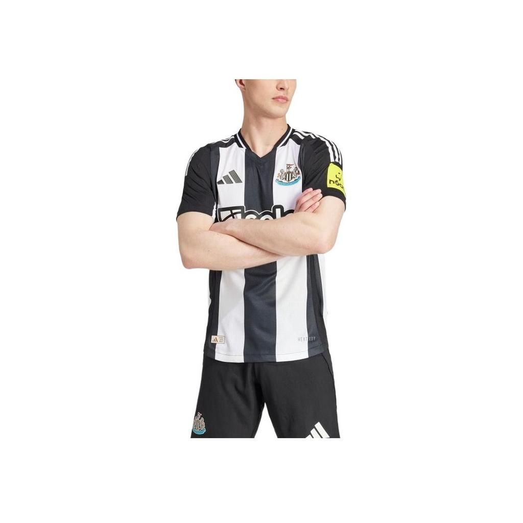 Adidas Newcastle United 24/25 Home Comfortable Letter Short Sleeve Football Shirt Men Tops Black JJ4466