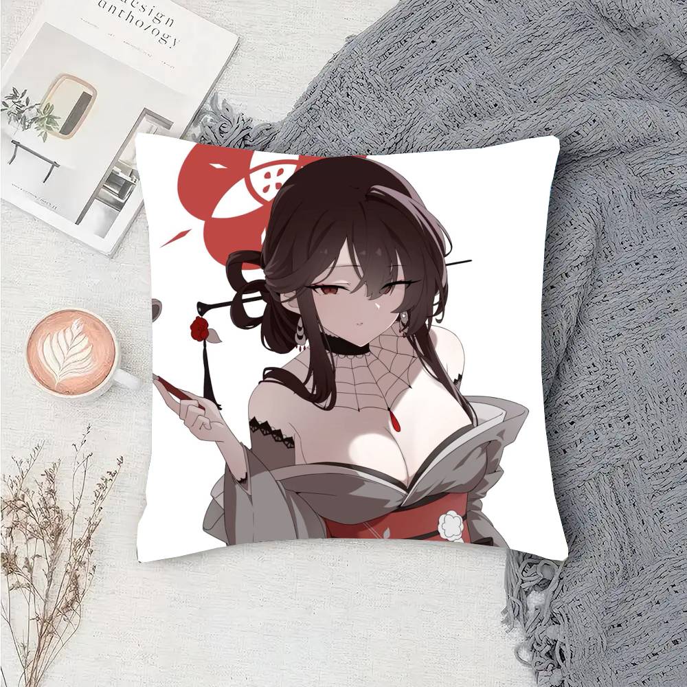 Kokuriko Anime Game B-Blue Archive Pillow Case Fashion Square Pillowcase Bedroom Sofa Room Ins Decoration Leisure