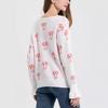 Inner Knitted Soft Gentle Wind Sweater Female V-neck Pullover Mushroom Pattern Small Perfume Loose Tops for Women