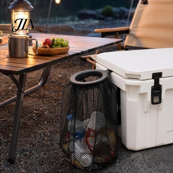 Cooler Trash Bag Outdoor Attachment, No Tools Required Accessory Can Accessory, Portable Mesh Holder for Boats, Fishing, Camping Durable