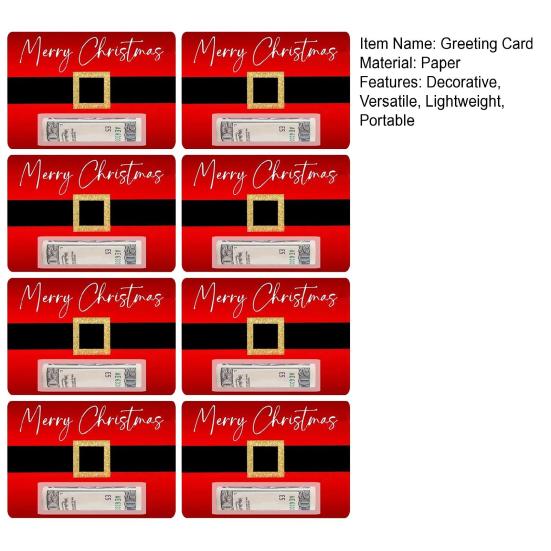 Рождественская открытка для денег с поясом Санты, праздничная поздравительная открытка с дизайном красного пояса, сезонная поздравительная открытка для праздничных подарков и денежного презента
