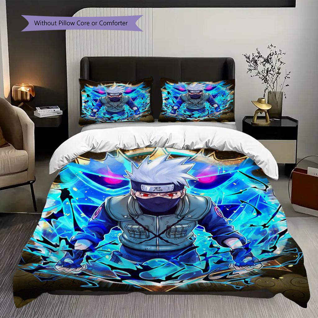 N-Narutos Set Anime Bedroom Bedding 1 Duvet Cover 2 Pillowcase Without Core Soft And Comfortable Bedding Set Christmas Birthday Gift Bedding