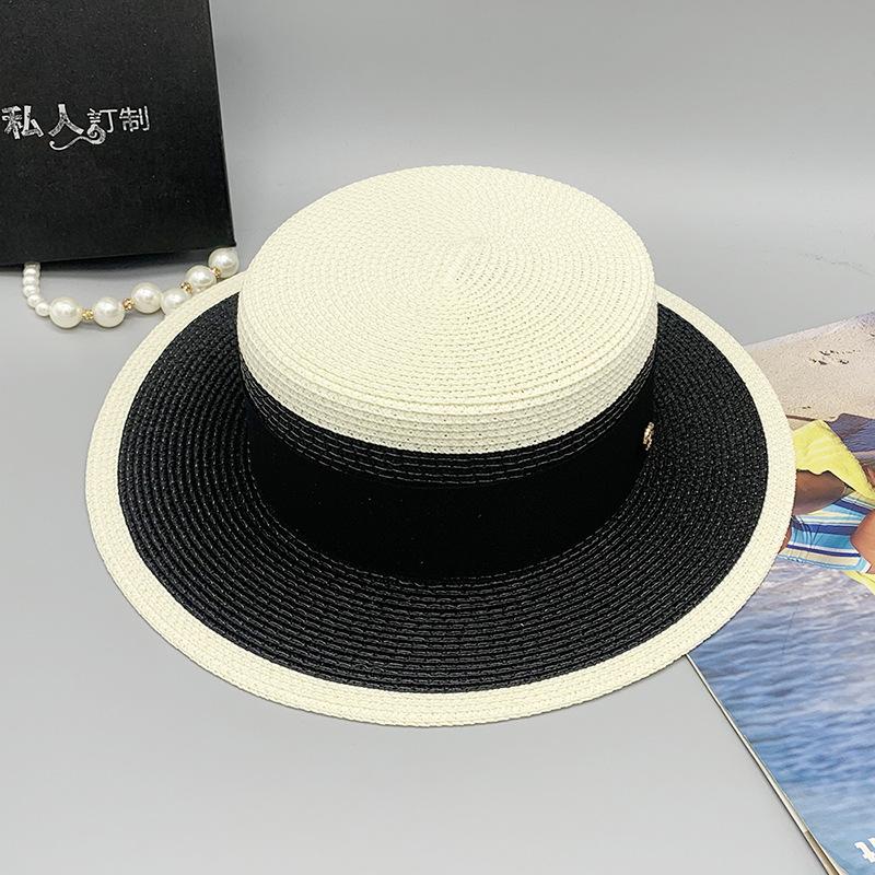 Сетчатая красная соломенная шляпа женская, летняя ретро британская шляпа с плоским цилиндром, корейское издание, маленькая пляжная шляпа свежего цвета с солнцезащитным козырьком, женская шляпа