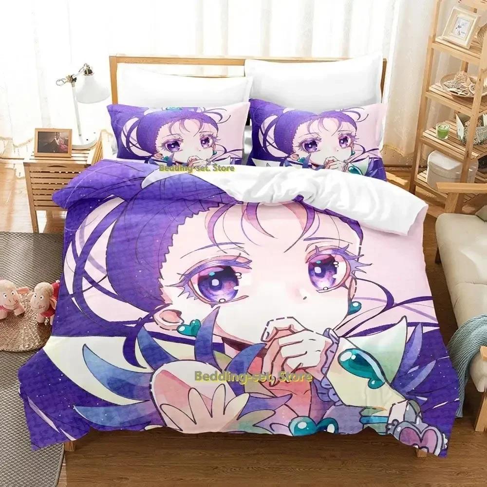 New Pretty Cure Anime parure de lit Bed Printed Bed Set Duvet Cover Pillowcase Bedding Set Bed Linen Sheet Quilt Cover Full Size