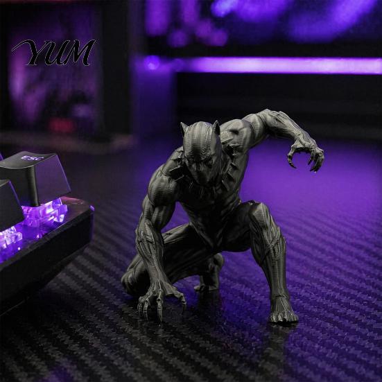 Коллекция в стиле Хардкор 3D-печатная фигурка Черной Пантеры, Статуя Воина, Современное Настольное Искусство, Боевая Поза Приседа, Матовый Декор для Игрового Стола