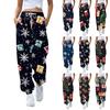 Women's High Waisted Sweatpants Christmas Print With Pockets Drawstring Trousers