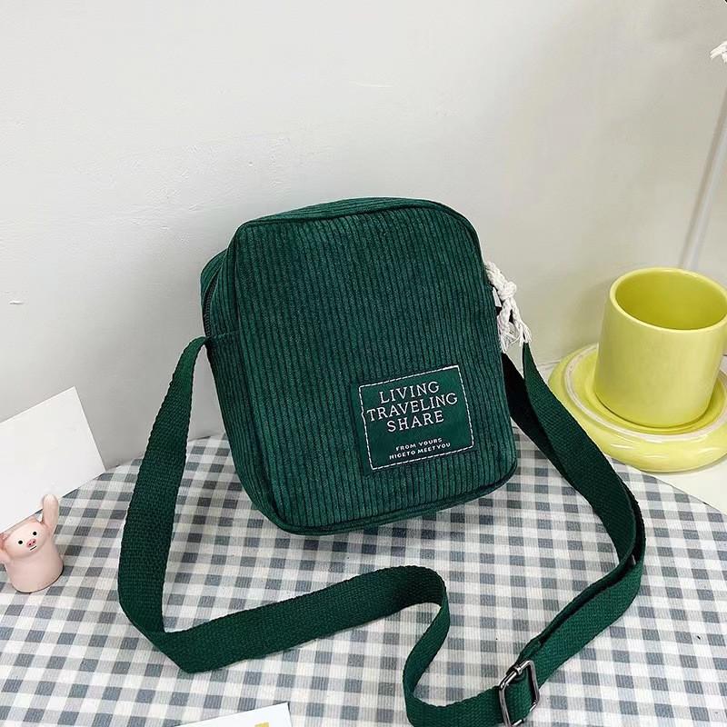 Модные однотонные мягкие вельветовые сумки на плечо, женские уличные портативные ретро туалетные принадлежности, сумки через плечо для хранения помады и наушников