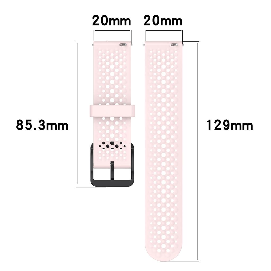 For Samsung Galaxy Watch FE 40mm/Watch7 44mm/40mm Silicone 20mm Multiple Holes Breathable Watch Strap