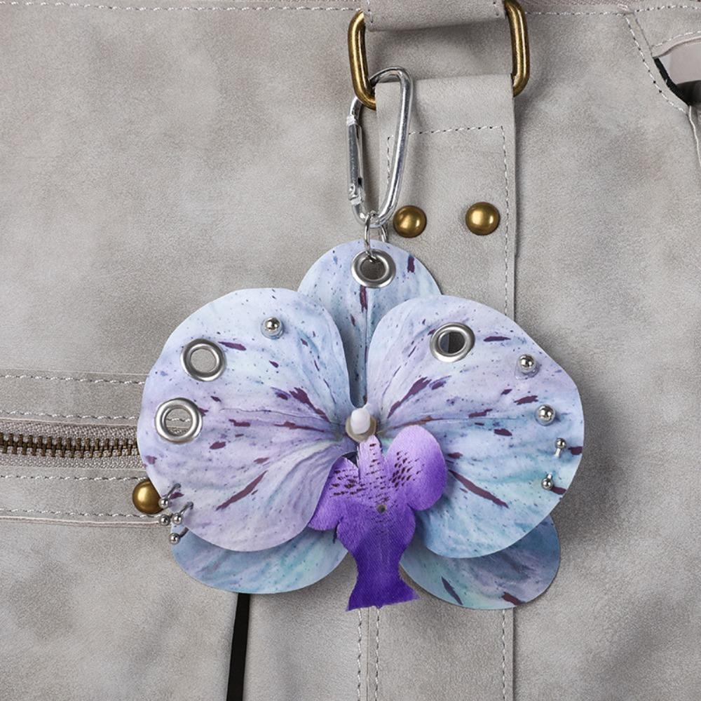 Backpack Decoration Orchid Lily Keychain Colorful Backpack Hangings Decor Flower Bag Pendant