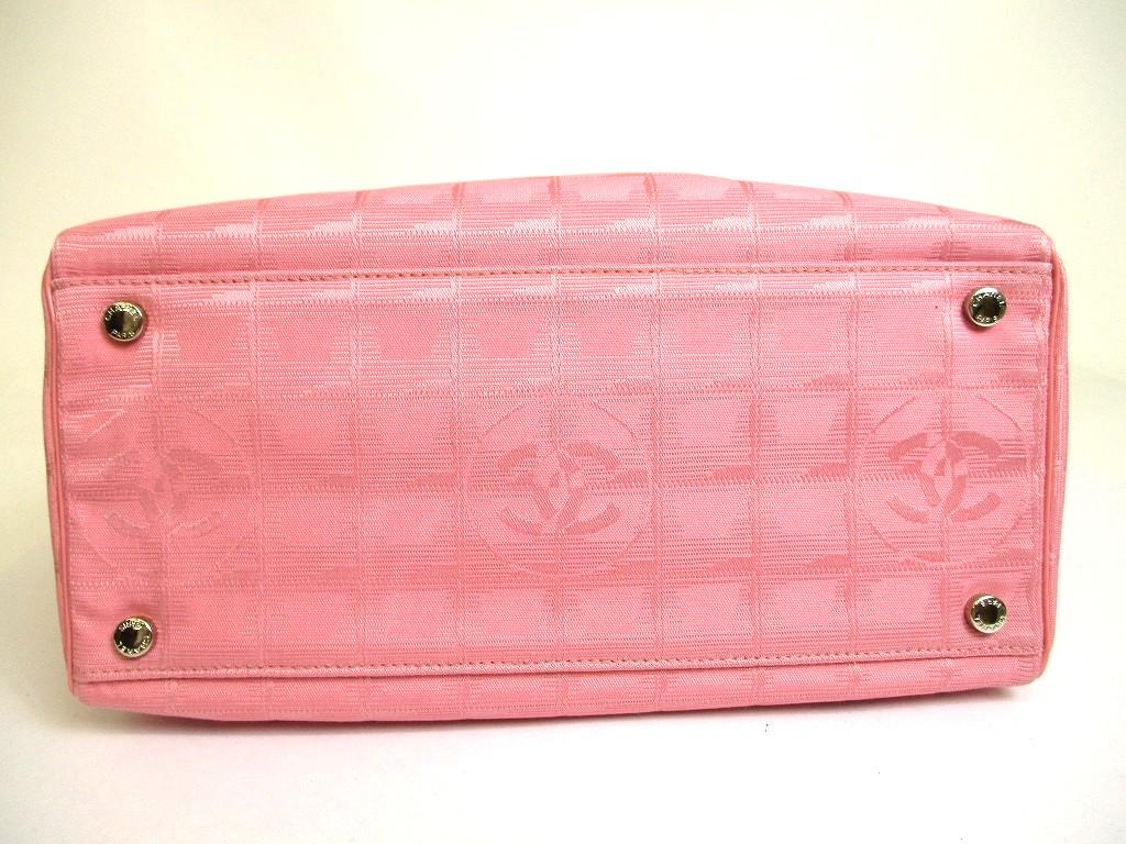 Authentic CHANEL New Travel Pink Nylon Leather Hand Bag Mini Boston Bag #a989  Refurbished