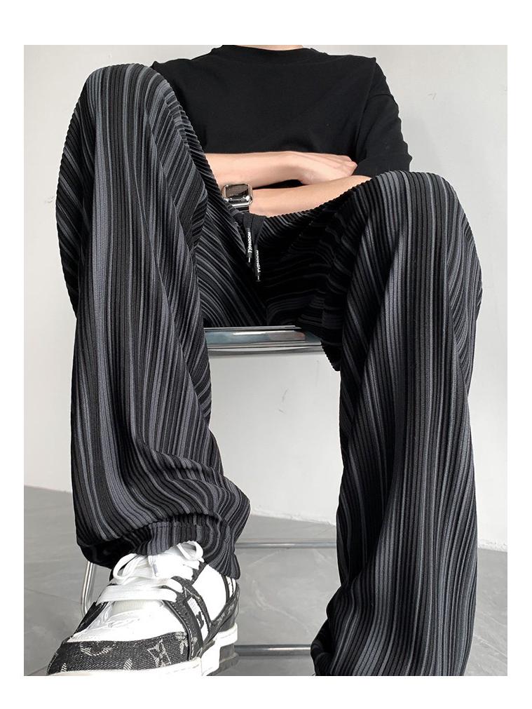 Мужские модные летние брюки Ice Silk с узором «зебра» — высококачественный свободный драпированный дизайн