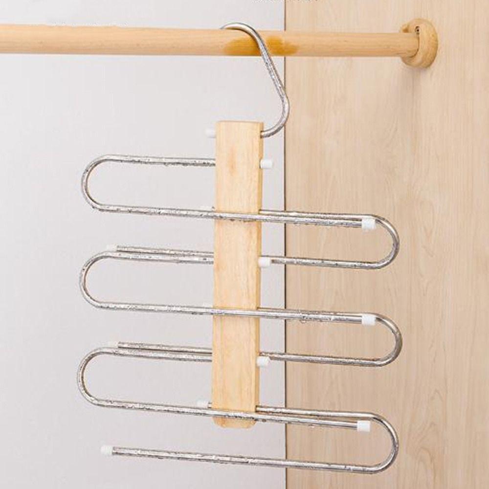 Stainless Steel Multi Tier Pant Hangers Anti-Slip Clothes Rack Pants Storage Rack  Closet