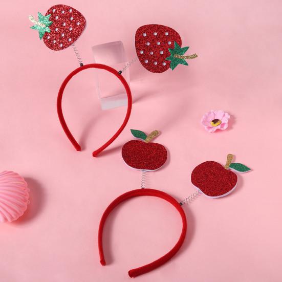 4Pcs Fruit Decor Headbands Cartoon Watermelon Cherry Strawberry Headpiece Spring Design Hair Hoop Headdress