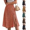 Floral Print Skirt for Women Summer High Waist Hen Split A-Line Midi Skirt Casual Fashion Work Vacation Skirt Breathable Lightweight Comfy Skirt