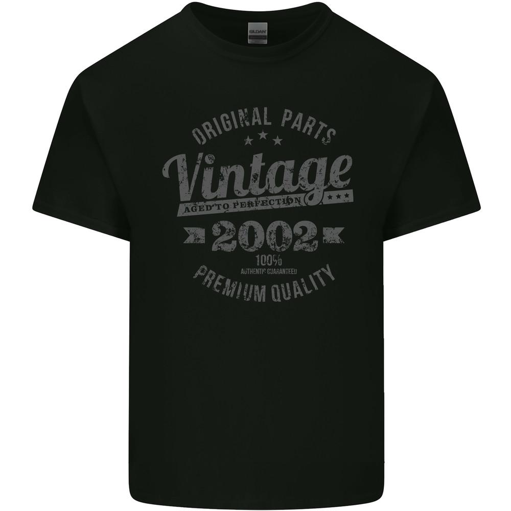 Vintage Year 23rd Birthday 2002 Mens Light Cotton T-Shirt Black Unisex T-Shirt