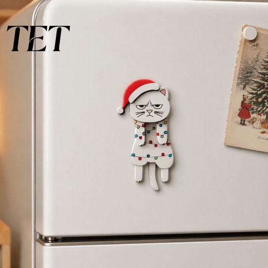 Reusable Festival Party Supplies Christmas Wooden Dangle Toy, Santa Claus Refrigerator Magnet, Cute Cartoon Scene Decoration Ornaments Snowman