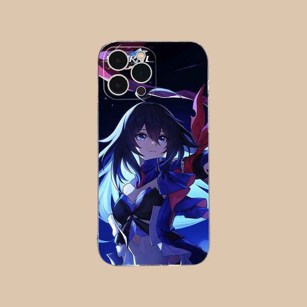 Прозрачный чехол HSR Seele из ТПУ для iPhone 17 16 15 14 13 12 11 X XR XS Air Pro Max Plus Mini, цветная крышка