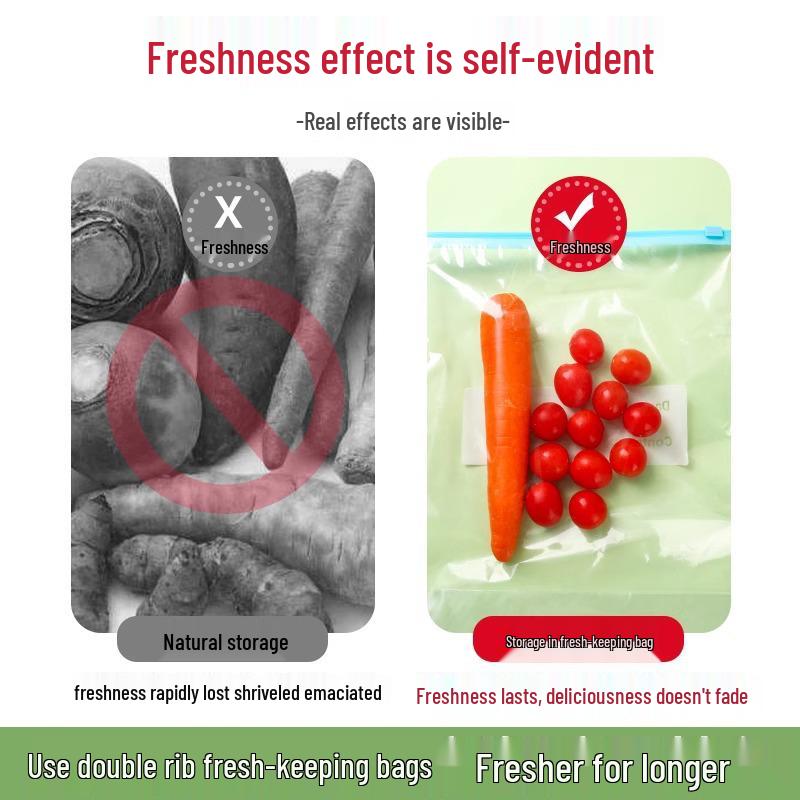 Утолщенный пакет для хранения в морозильной камере и холодильнике с застежкой-молнией