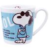 Kanesho Pottery [Peanuts] Snoopy Large Mug, Approx. 350ml, Joe Crew Blue, Made In Japan, 604181