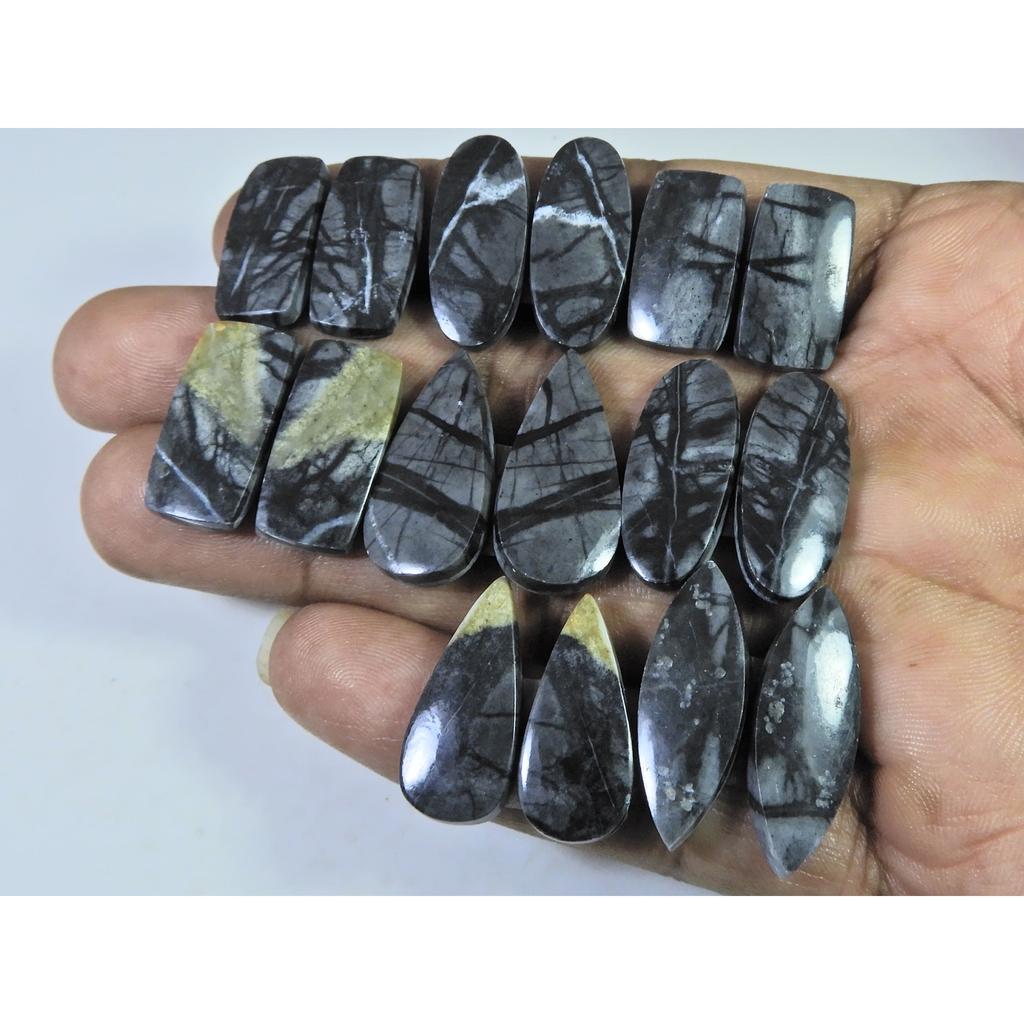 19-26 ММ Натуральный Яшма Пикассо Парный Микс Кабошон Драгоценный камень Лот 8 Пар C-783