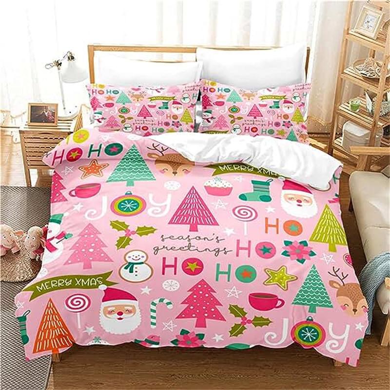 Christmas Duvet Cover Gold Reindeer Bedding Set Boys Girls Room Decor Blue Christmas Tree Comforter Cover Western New Theme