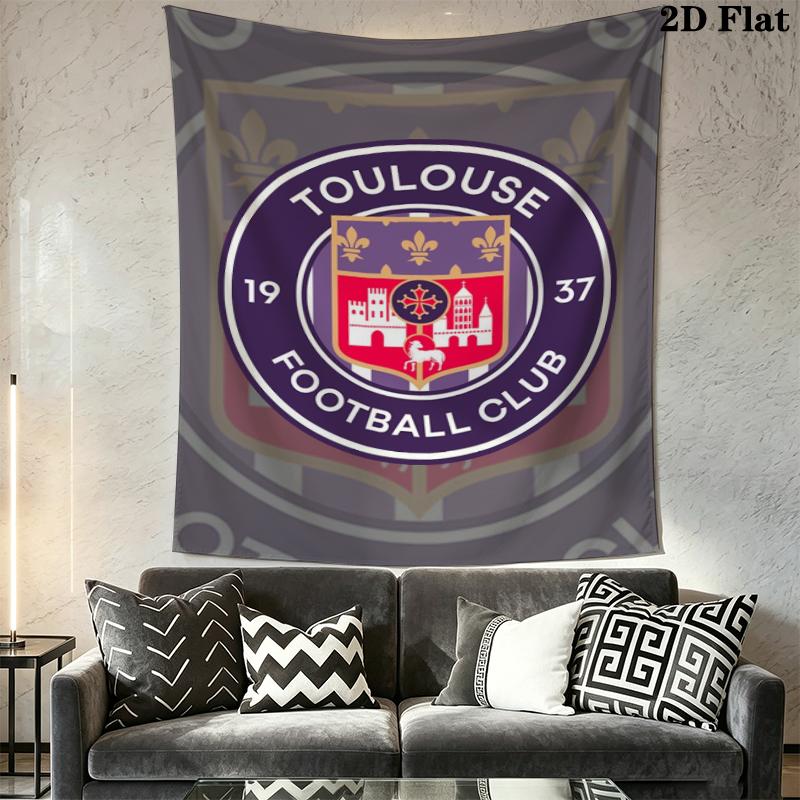 Tolouse FC Wall Tapestry Aesthetic Wall Hanging Printed Fabric Blanket Decorative Tapestries for Bedroom Living Room Home Decor