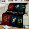 3D Cartoon Attack On Titan Blanket Flannel Blanket Throw Blanket Eren Jaeger Blanket Children's Blanket for Living Room Bed Gift